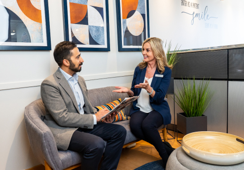 office administrator and patient