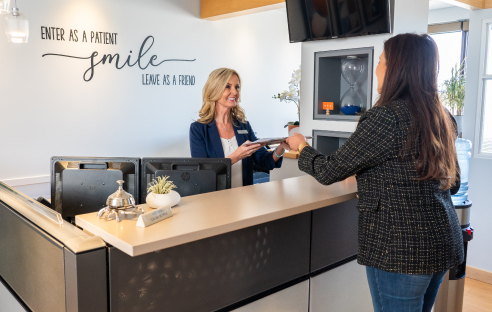 office administrator in reception